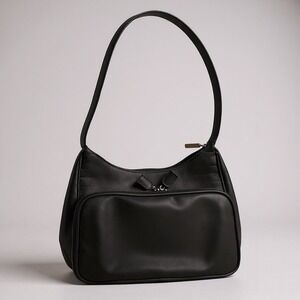 Cherokee Black Smooth Shoulder Bag with Front Zip Pocket